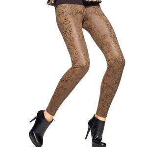 Hue Ultra Suede Python Print Leggings - Camel - Sz S